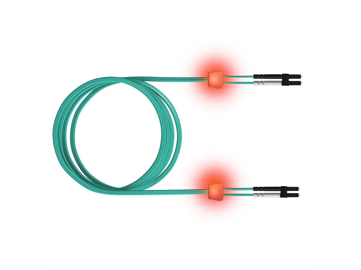 saCon Câble FO duplex 50/125µm OM3, LC/LC, turquoise, 7,5 m