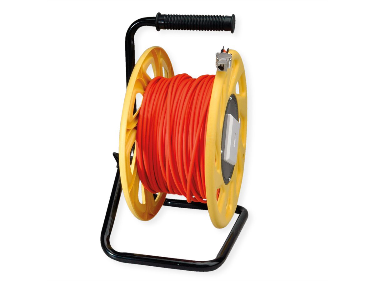 ROLINE RJ-45 Kabeltrommel Kat.6A (Class EA), orange, 60 m