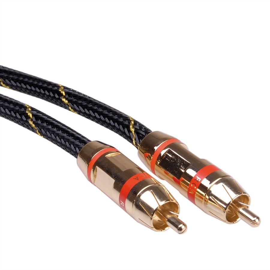 ROLINE GOLD Cinch-Verbindungskabel simplex ST/ST, Rot, 5 m