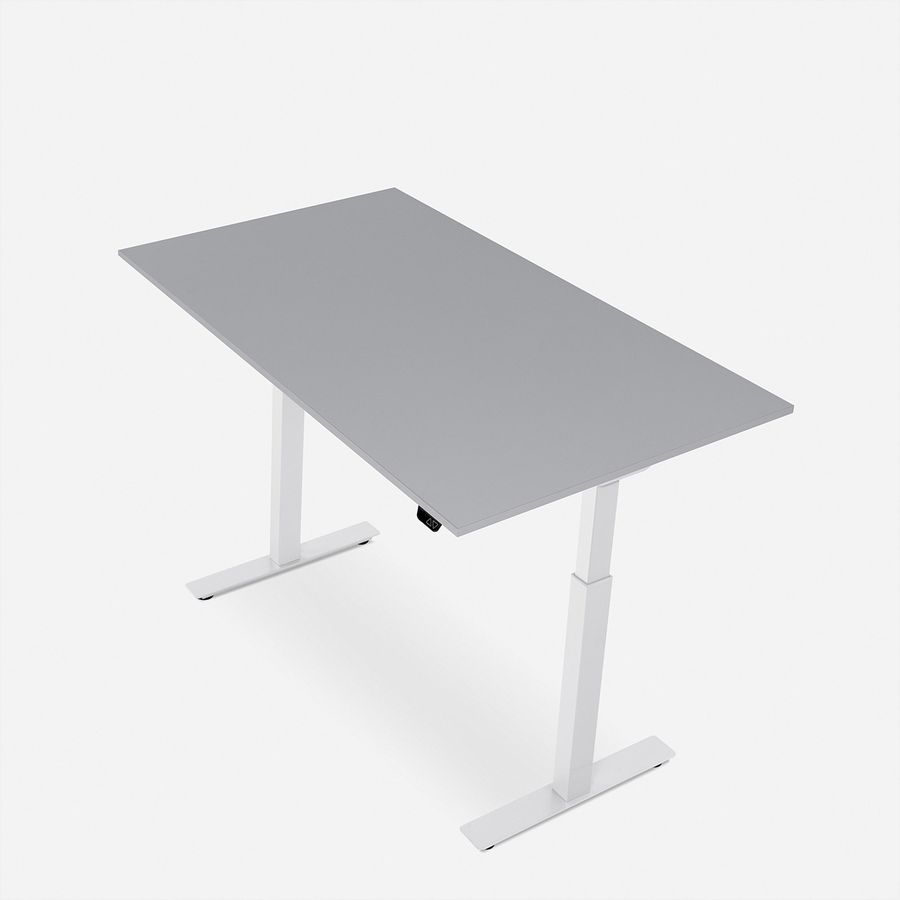 WRK21 Schreibtisch Smart 180 x 80 cm, Höhenverstellbar, Grau Uni / Weiss