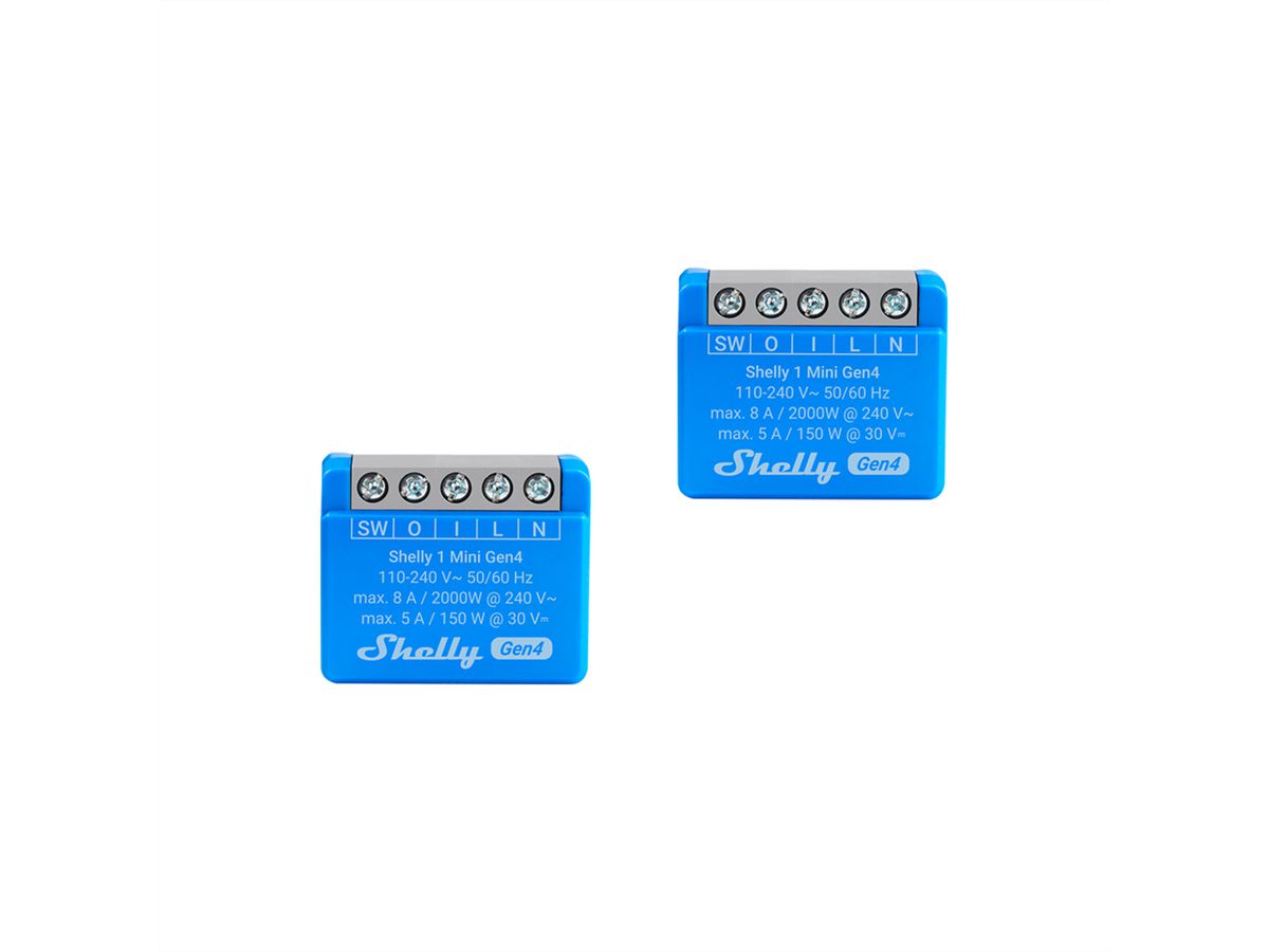 Shelly Schaltaktor 1 Mini Gen4, (Dual pack)
