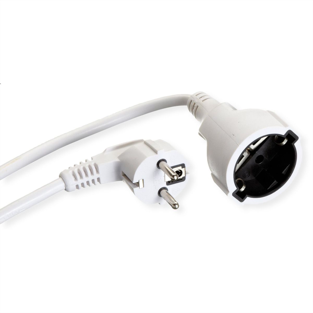 BACHMANN AC230V Câble prolongateur, prises type 2P+T allemand, blanc, 10 m