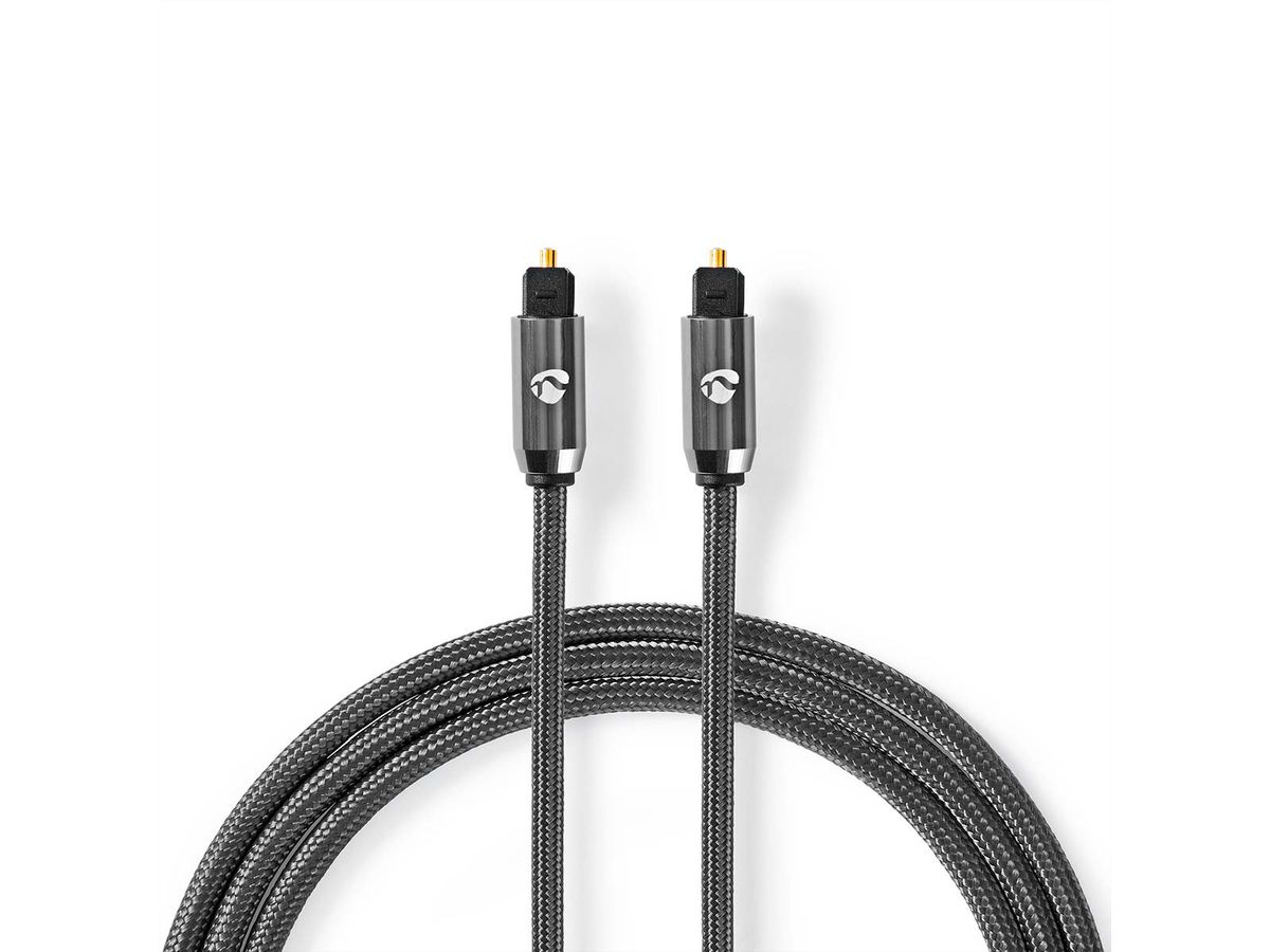 Nedis Optisches Audiokabel, 2x Toslink, ST/ST, grau, 5 m