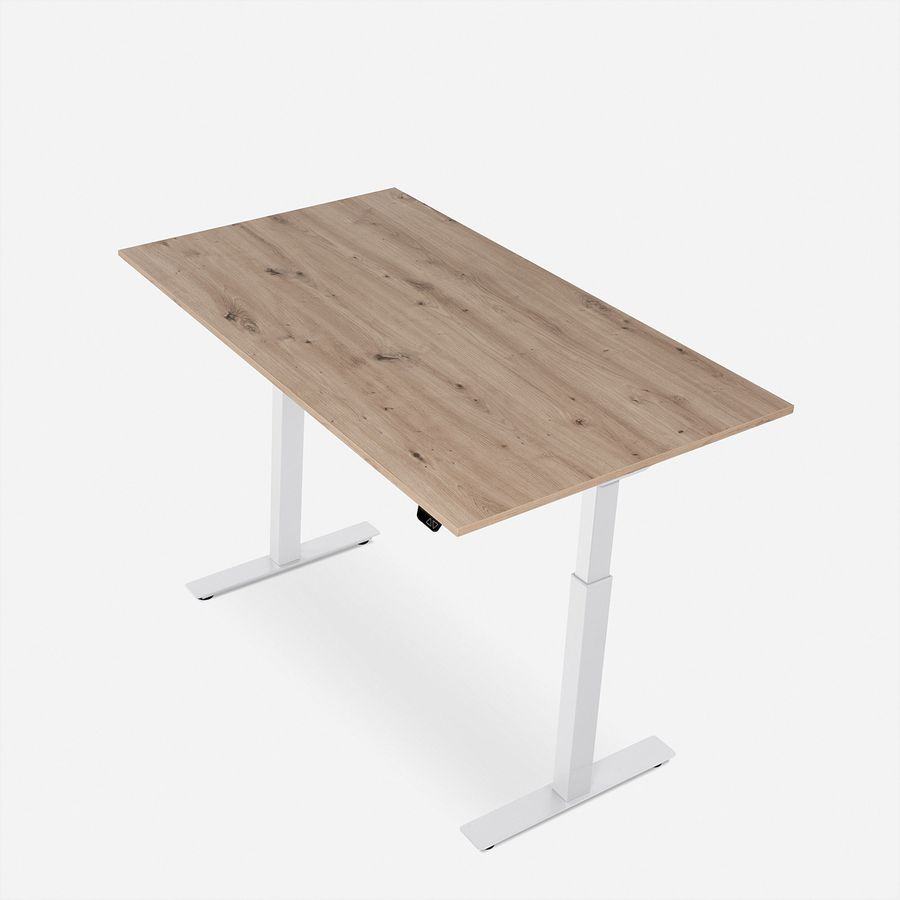 WRK21 Schreibtisch Smart 180 x 80 cm, Höhenverstellbar, Kendal Eiche / Weiss