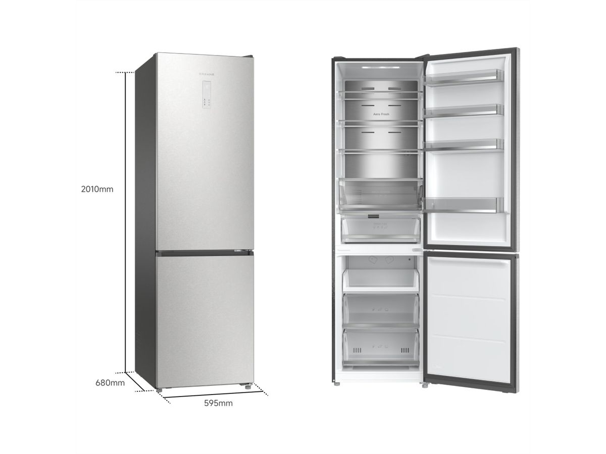 Dreame Réfrigérateur-congélateur MegaPRO, 456L, DRB450WMBCEU, C, Inox look