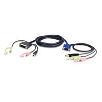 ATEN 2L-7DX3U Câble KVM VGA vers DVI, noir, 3 m