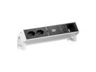 BACHMANN DESK2 2xCH 90° 1xUSB C/C 45W, 1xCM L=0,2m INOX