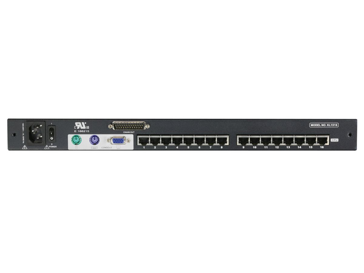 ATEN KL1516AM KVM-Switch, 43cm TFT, VGA, PS/2-USB über Kat 5, 16 Port, CH