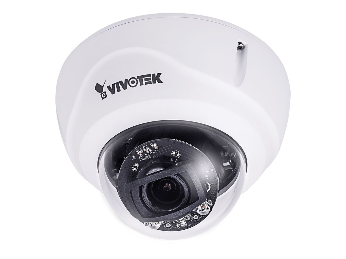 VIVOTEK FD9368-HTV Caméra dôme fixe à 2MP 30fps H.265, WDR Pro, IR, objectif vari-focal, Outdoor