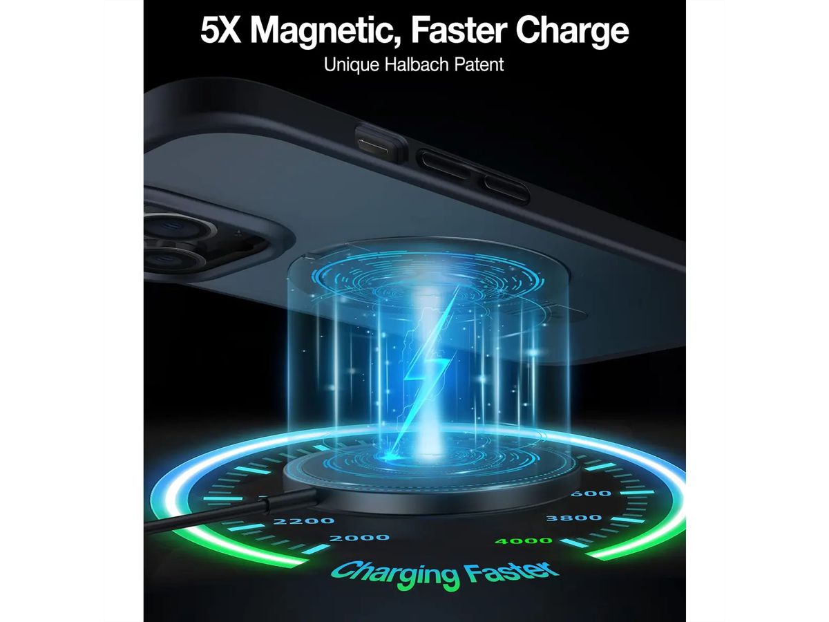 Torras UPRO Ostand Matte Schutzhülle, iPhone 14 Pro Max, MagSafe, schwarz