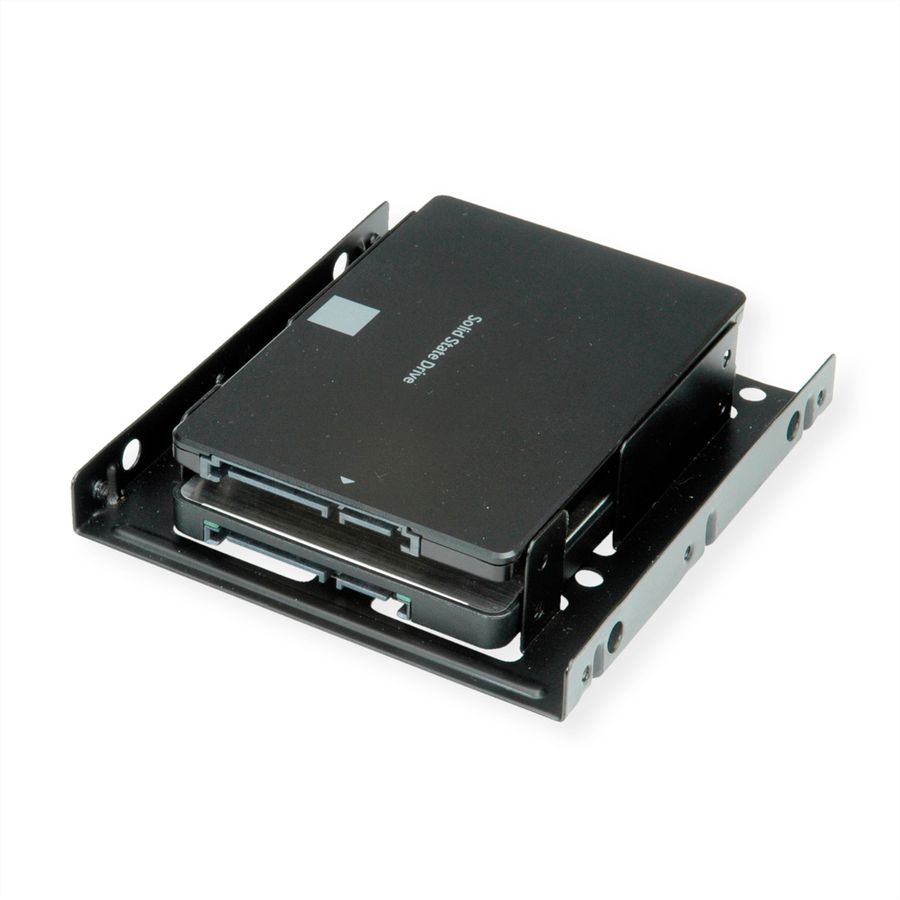 ROLINE Adaptateur de montage HDD/SSD 3.5" pour 2x HDD/SSD 2.5", métal, noir, noir