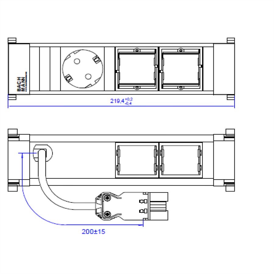 BACHMANN POWER FRAME 1xCEE7/3 2xCM, ALLEMAND