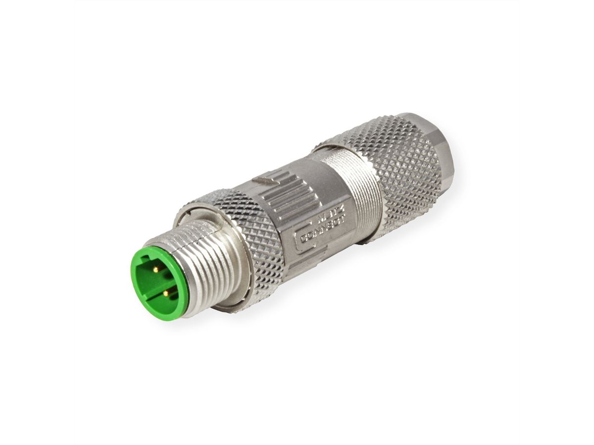 METZ CONNECT Connecteur M12, codage D, IP67, à confectionner sur site, droit