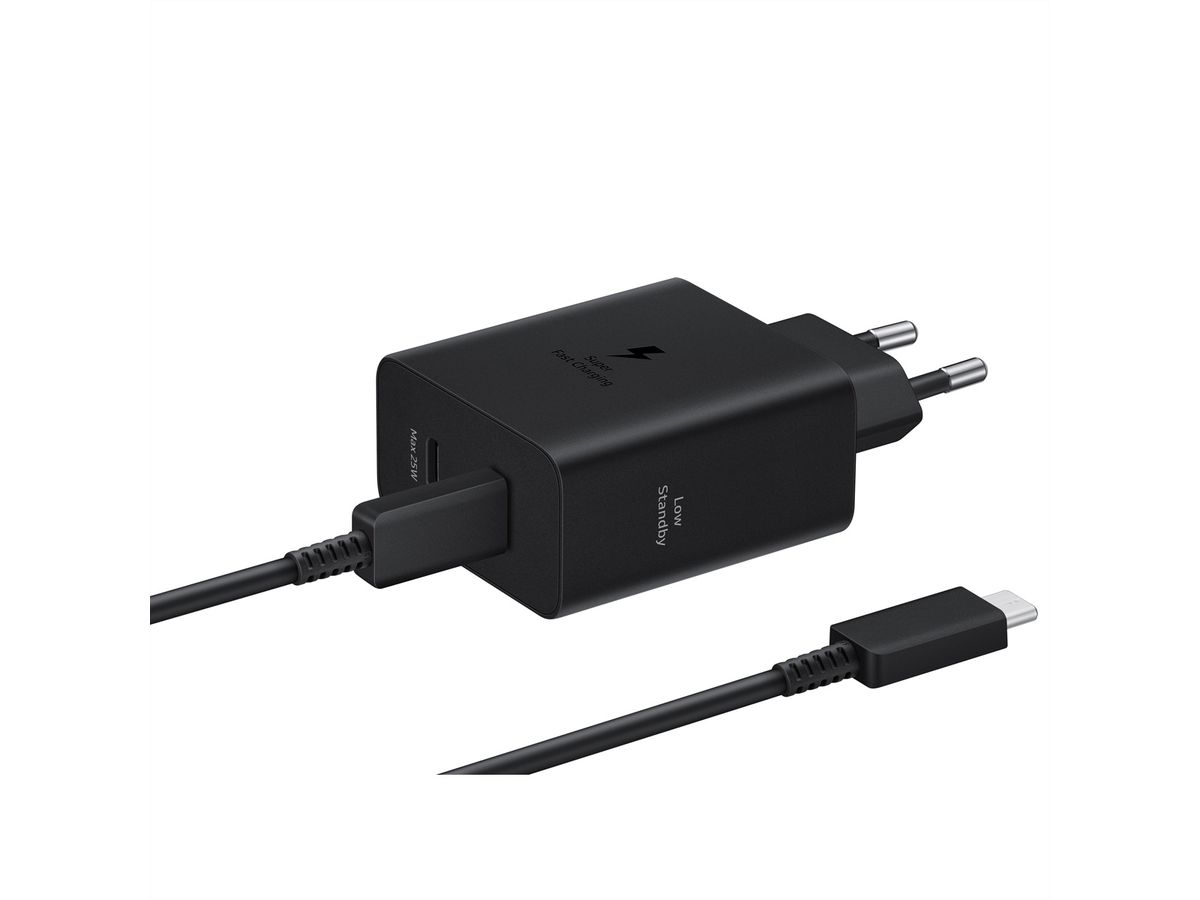 Samsung Power Adapter 50W USB-C, PowerDelivery incl. câble, Duo, noir