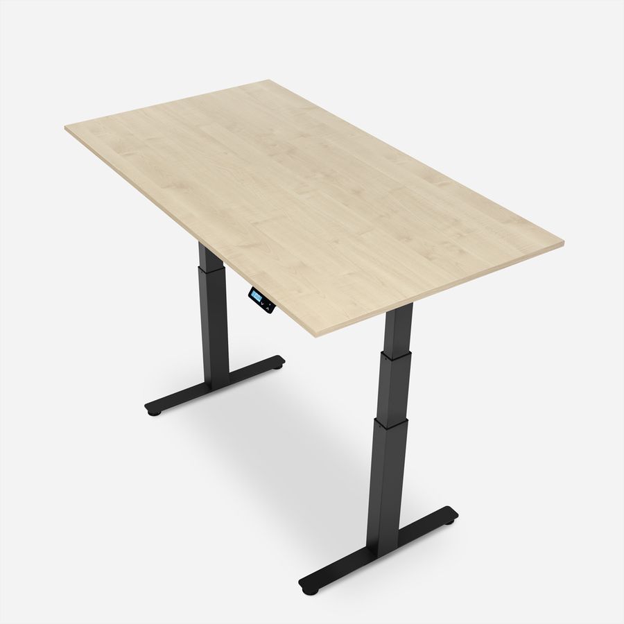 WRK21 Bureau Work 160 x 80 cm, Hauteur réglable, Mandal érable / Noir