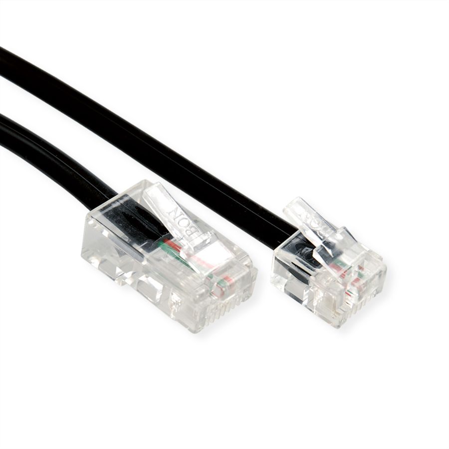 Câble télephone RJ11 (6P2C) - RJ45 (8P2C), noir, 3 m