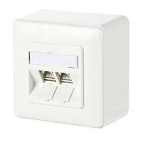 METZ CONNECT C6Amodul 2 Port 180° AP-Dose, reinweiß RAL9010