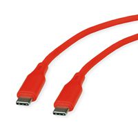 ROLINE Câble USB 2.0, C–C, M/M, silicone, 60W, rouge, 1 m