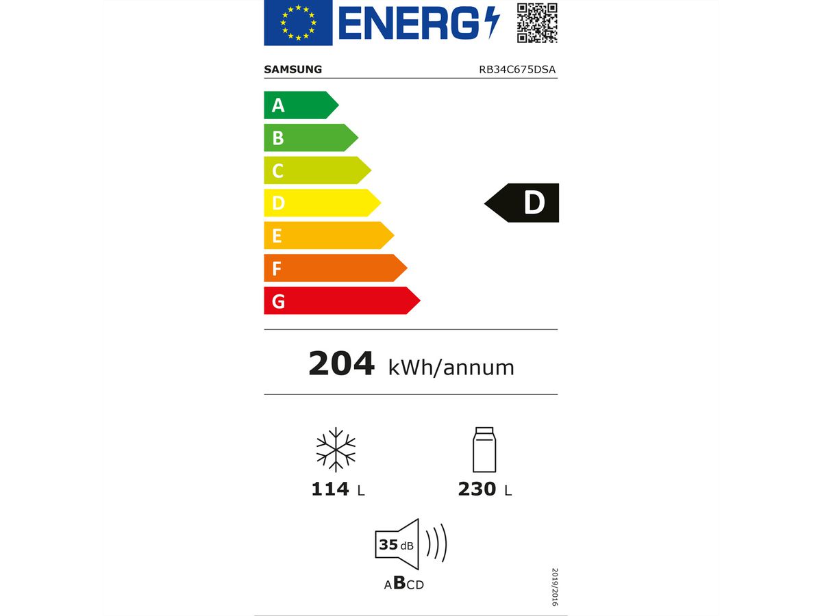 Samsung Kühl-Gefrierkombination RB7300 , 344l, D, WiFi, Silber mit Griffmulde