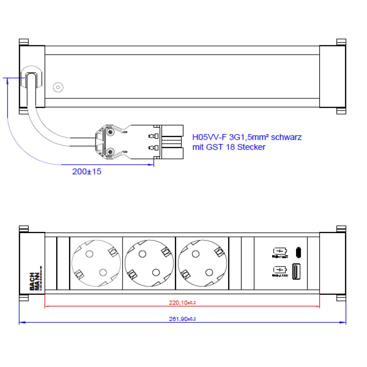 BACHMANN POWER FRAME M 3xCEE7/3, ALLEMAND