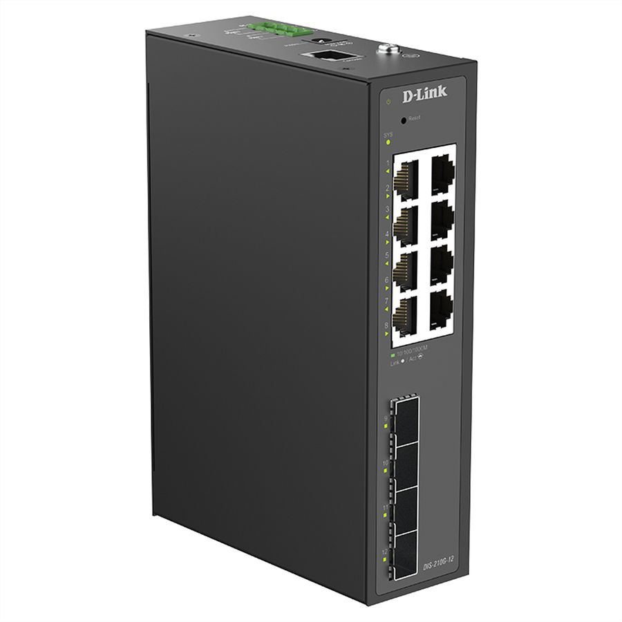D-Link DIS-210G-12 Switch 12 ports, Smart Managed Gigabit industriel