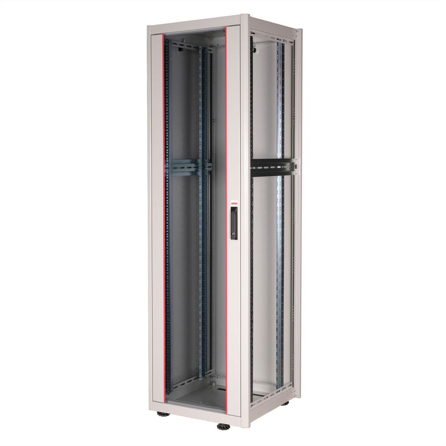 ROLINE 19-Zoll Netzwerkschrank Basic 42 HE, 600x600 BxT Glastür grau