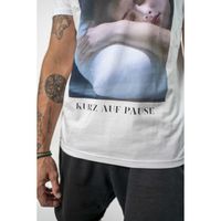 Kurz auf Stop Shirt weiss (Unisex), S