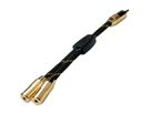 ROLINE GOLD 3,5mm Adapterkabel (1x ST, 2x BU), Retail Blister, 0,15 m