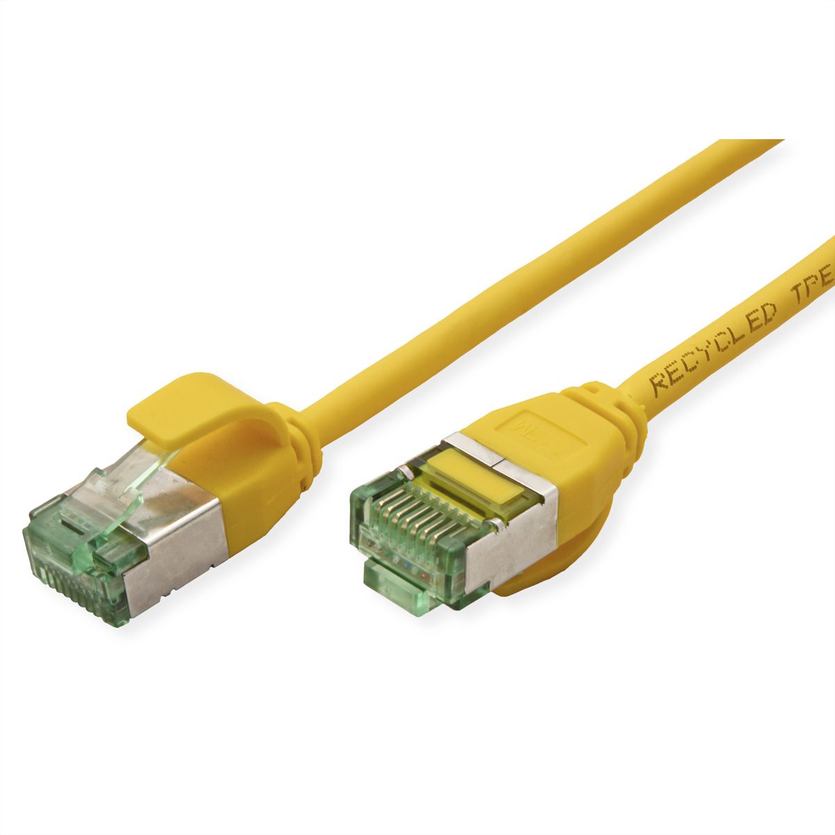 ROLINE RM U/FTP DataCenter Patchkabel Cat.6A (Class EA), slim, gelb, 0,15 m