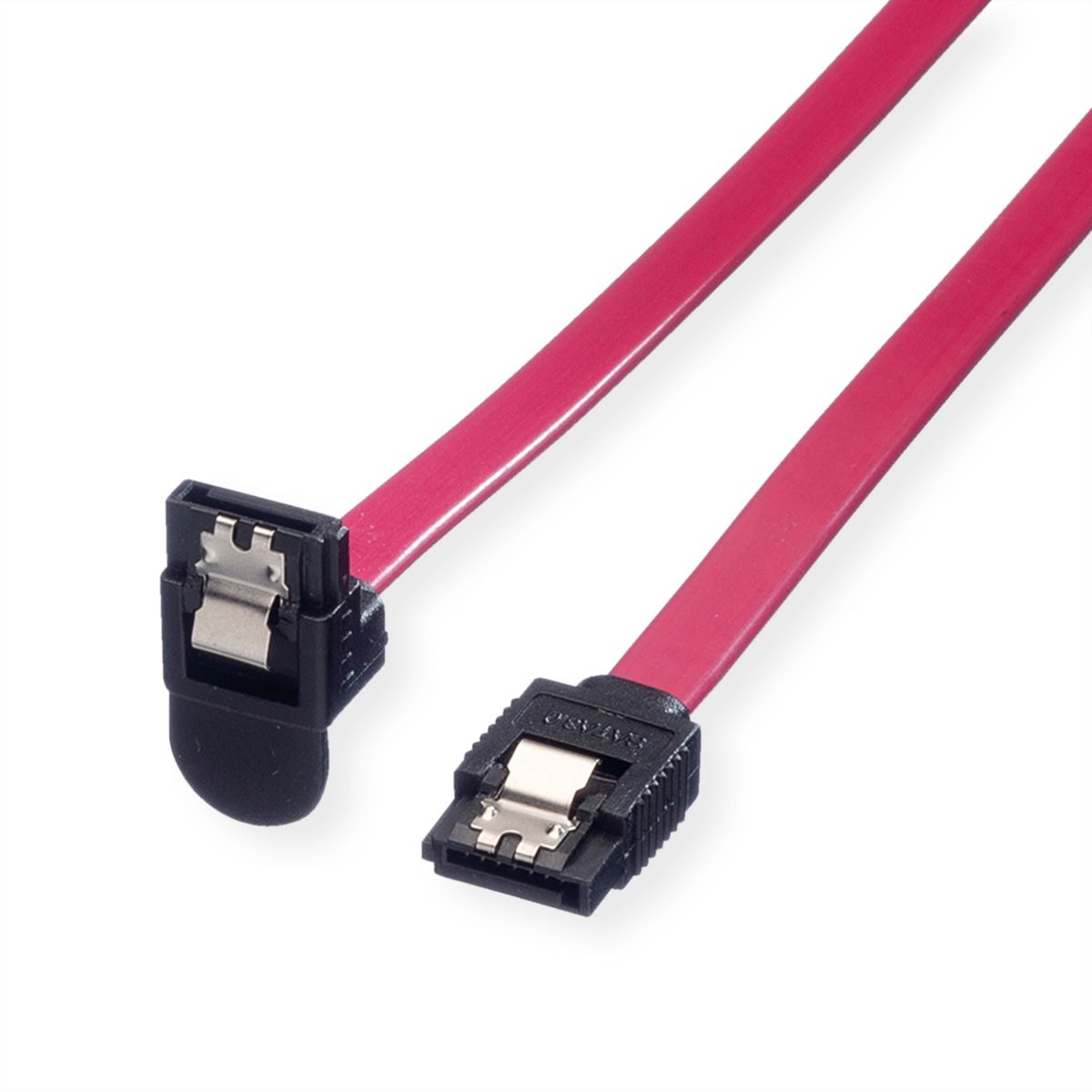 ROLINE Int. SATA 6.0 Gbit/s HDD-Kabel mit Schnappverschluss, gewinkelt, 1 m
