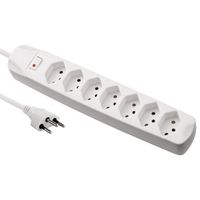 BLANK Steckdosenleiste, 7fach T13, mit Schalter, weiss