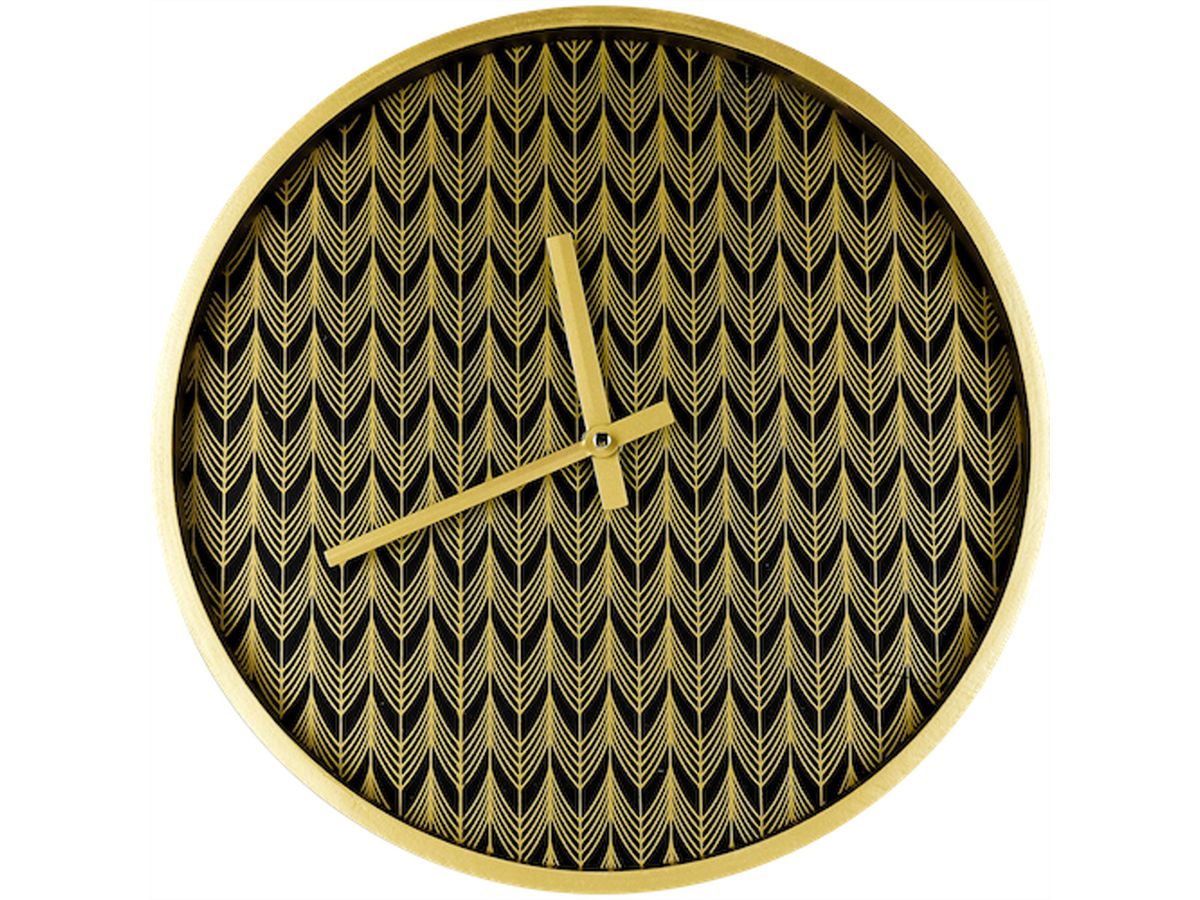 Technoline Wanduhr 971984 gold Quarzuhr, MDF-Material