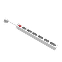 VALUE 6-fach Euro-Steckdosenleiste, mit Schalter, Konturenstecker, weiß, 2 m