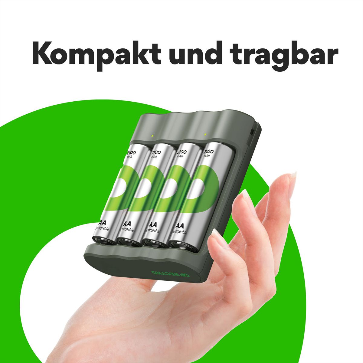 GP Batteries USB-Ladegerät GP B421, inkl. 4 x ReCyko AA 2100 mAh