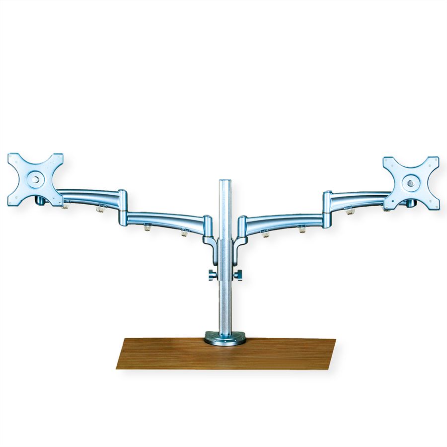 VALUE Bras double LCD, 4 points, fixation sur table, réglage séparé en hauteur
