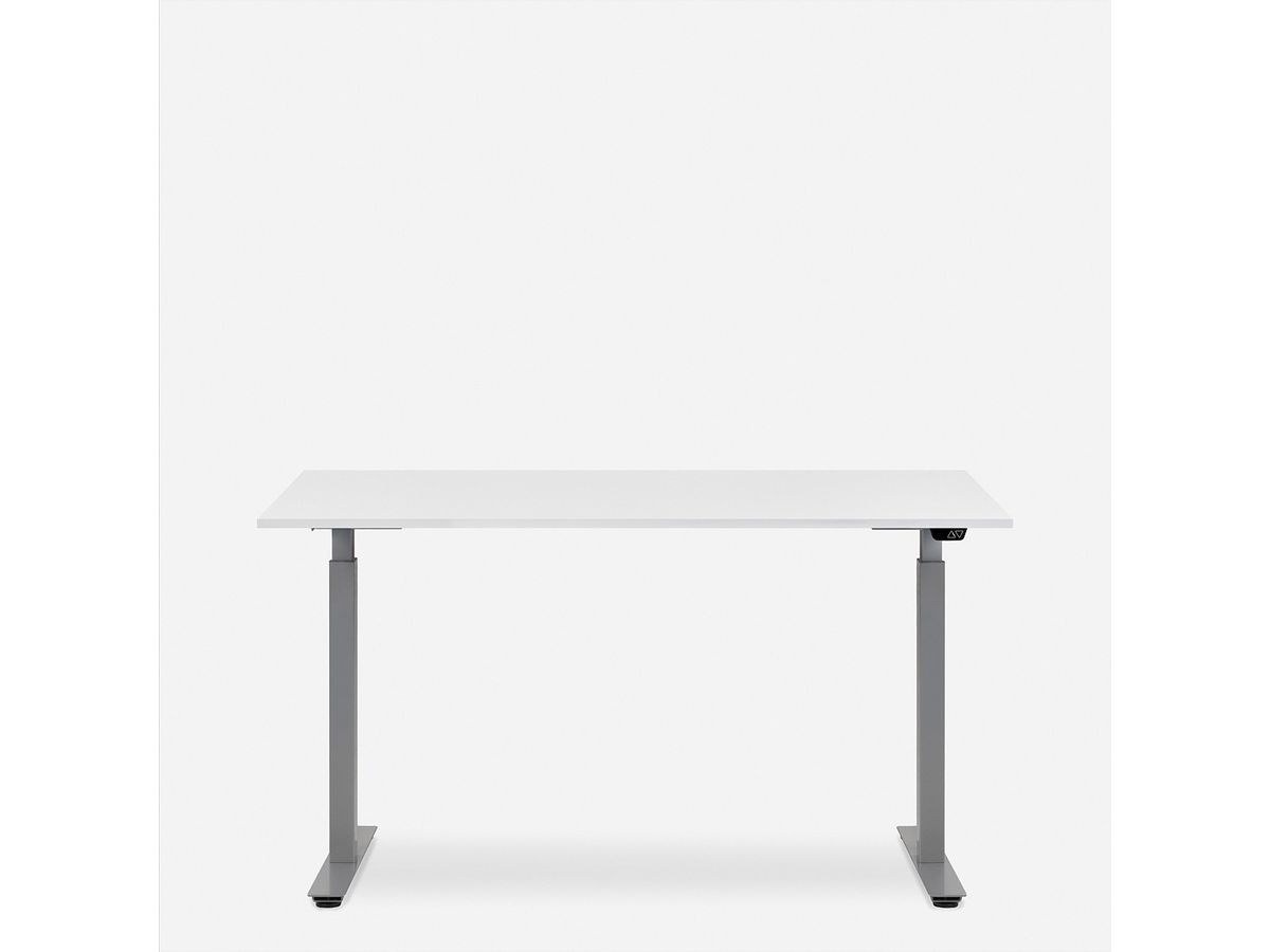 WRK21 Schreibtisch Smart 100 x 60 cm, Höhenverstellbar, Weiss Uni / Grau