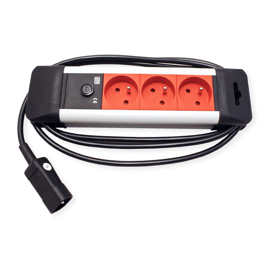 BACHMANN 3-fach UTE Steckdosenleiste 45°, 2,0m IEC320 C14