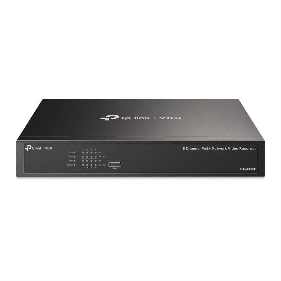 TP-Link NVR1008H-8MP NVR Netzwerk-Videorekorder 8-CH, 8x PoE
