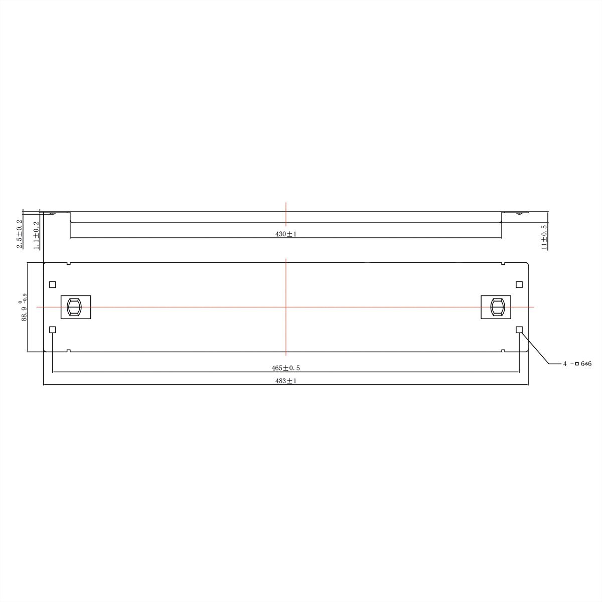 ROLINE Cache 19" Snap-in, 2 UH, noir