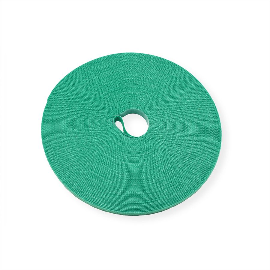 VALUE Bande auto-agrippante sur rouleau, 10mm, vert, 25 m