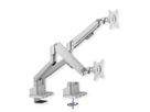 ROLINE Support double LCD, vérin à gaz, 5 articulations, fixation sur bureau, 17-23", jusqu'à 2x 9 kg, argent