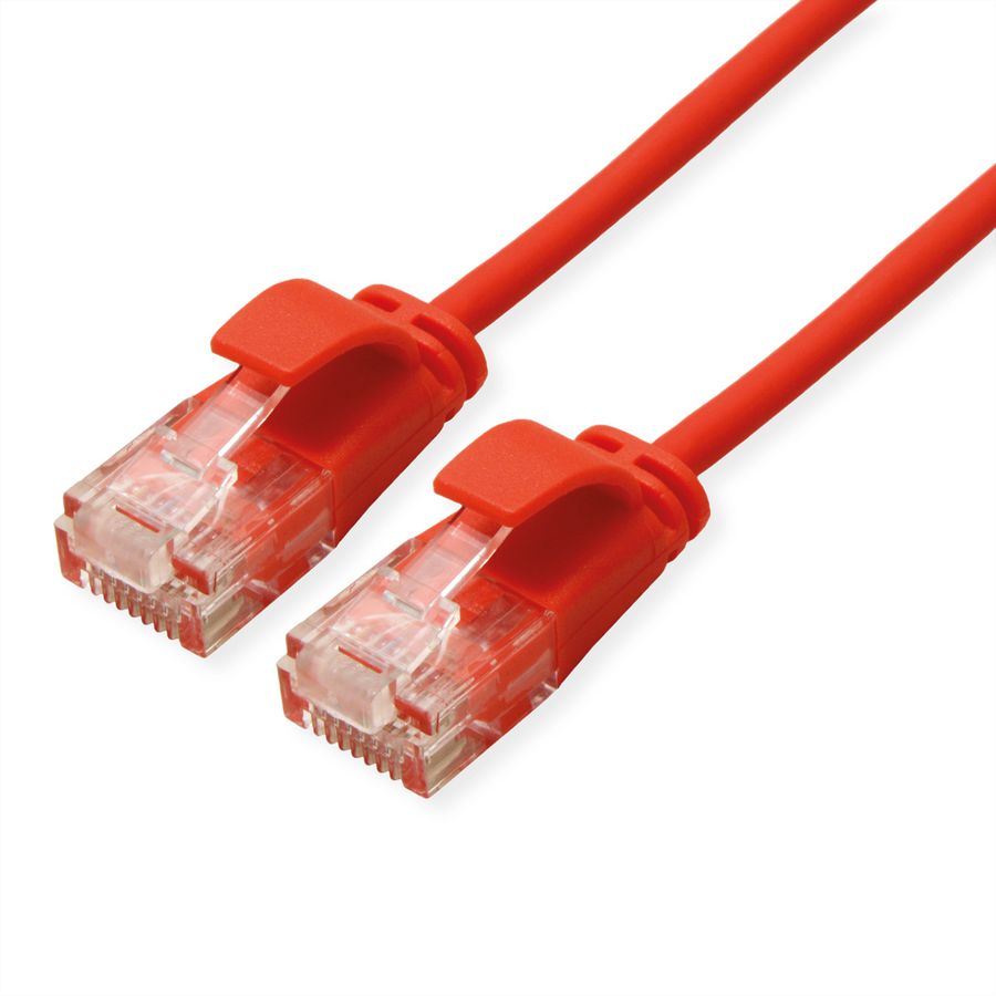 ROLINE GREEN UTP Patchkabel Cat.6A (Class EA), LSOH, slim, rot, 2 m