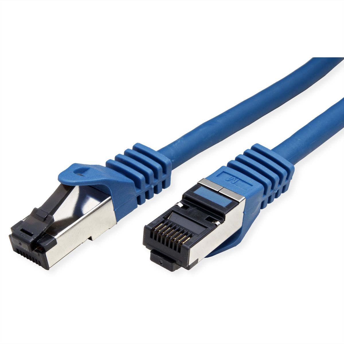 VALUE S/FTP-(PiMF-) Patchkabel Cat.8 (Class I), LSOH, PoE, Litzendraht, blau, 2 m