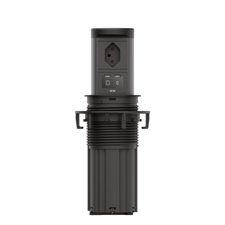 BACHMANN ELEVATOR2 1xCH T13, 1xUSB C/C 45W RAL9005 L=2,0m AEH