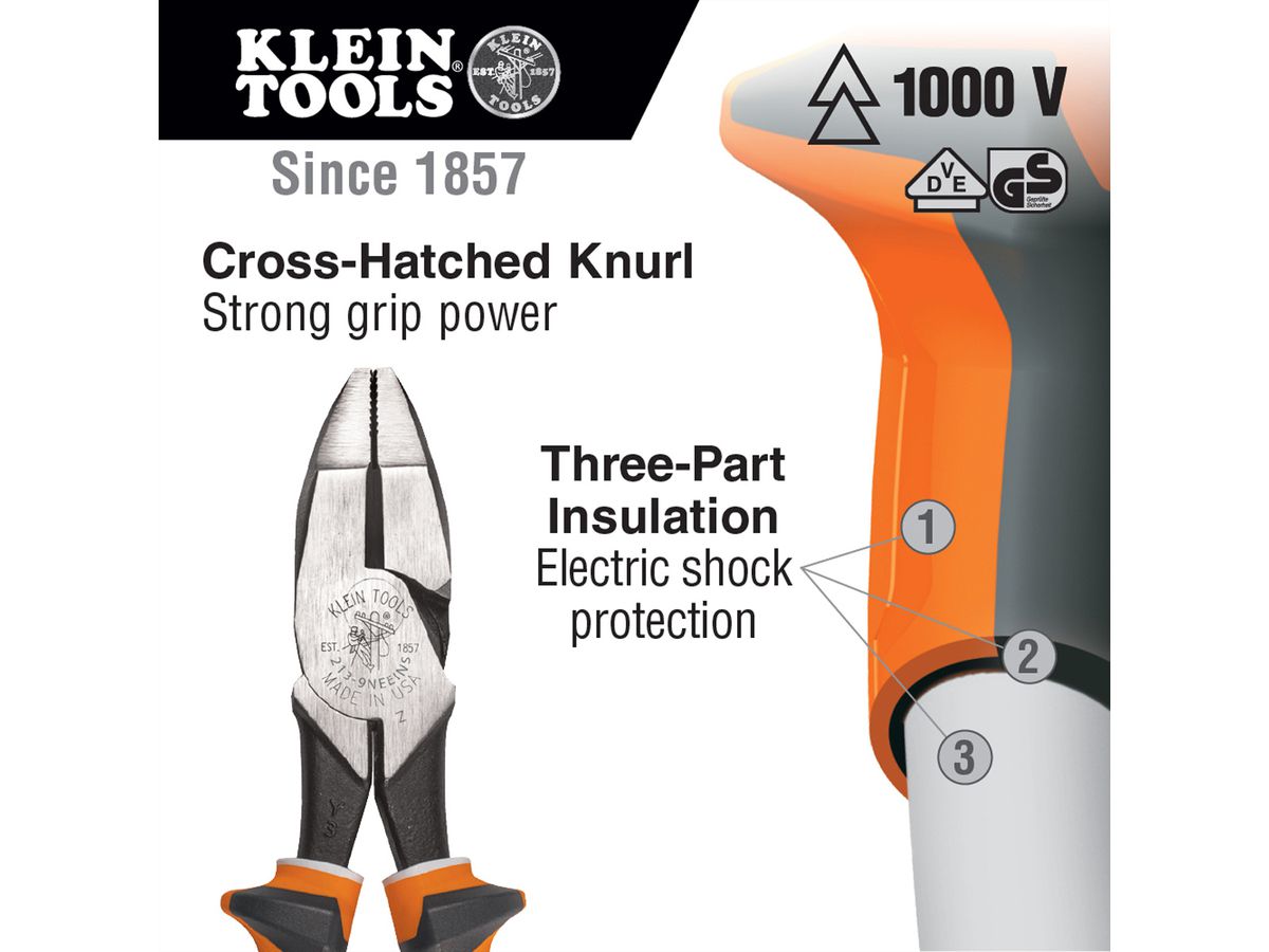 KLEIN TOOLS 2138NEEINS Pince coupante isolée - 224 mm