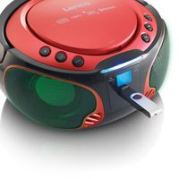 Lenco Lecteur CD SCD-550, Rouge, effet de lumière