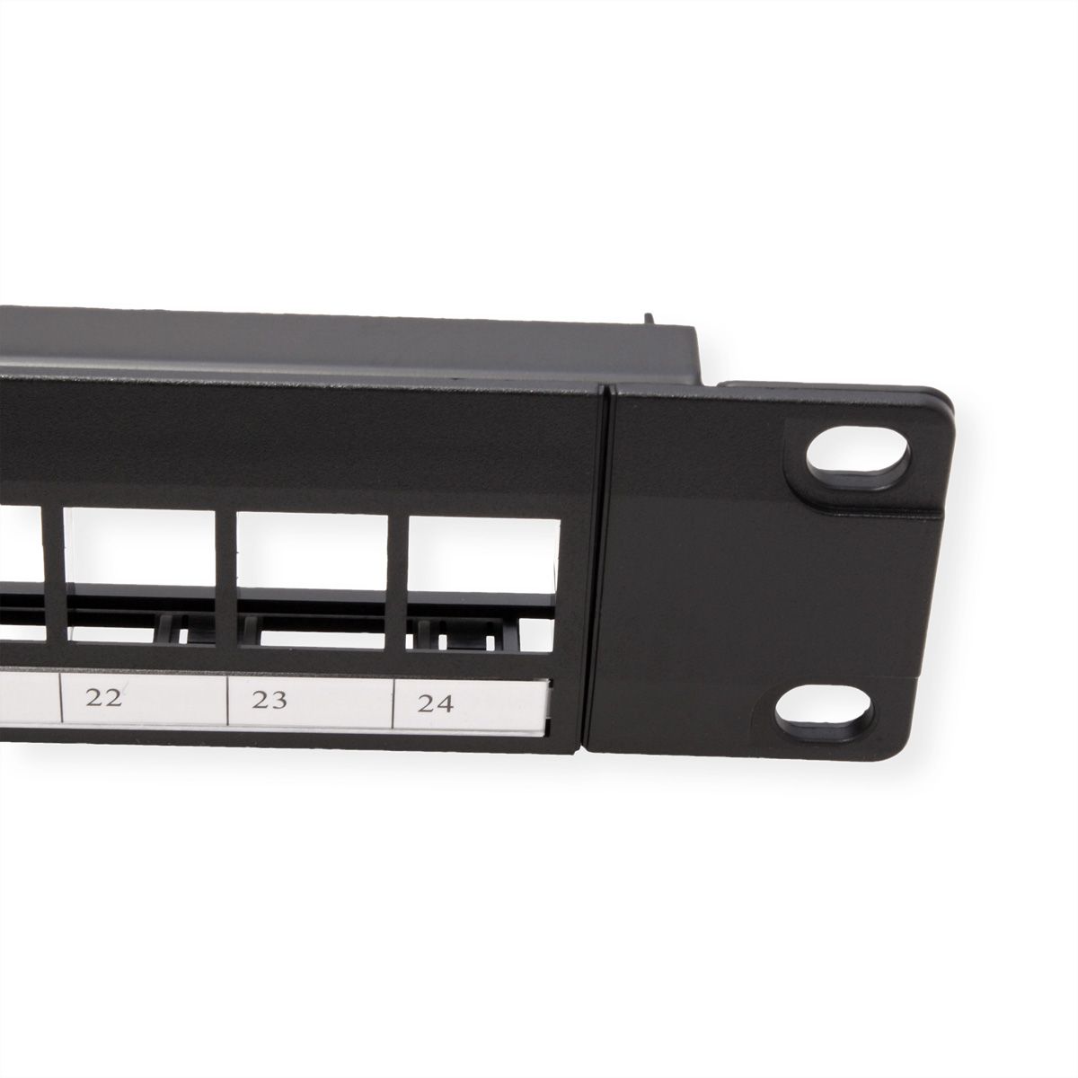 VALUE 19-Zoll-Keystone-Modulträger, 24 Ports, 1HE, ungeschirmt, schwarz