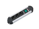 BACHMANN PRIMO Multiprise 3x contact de protection, aluminium, avec interrupteur, 1,75 m