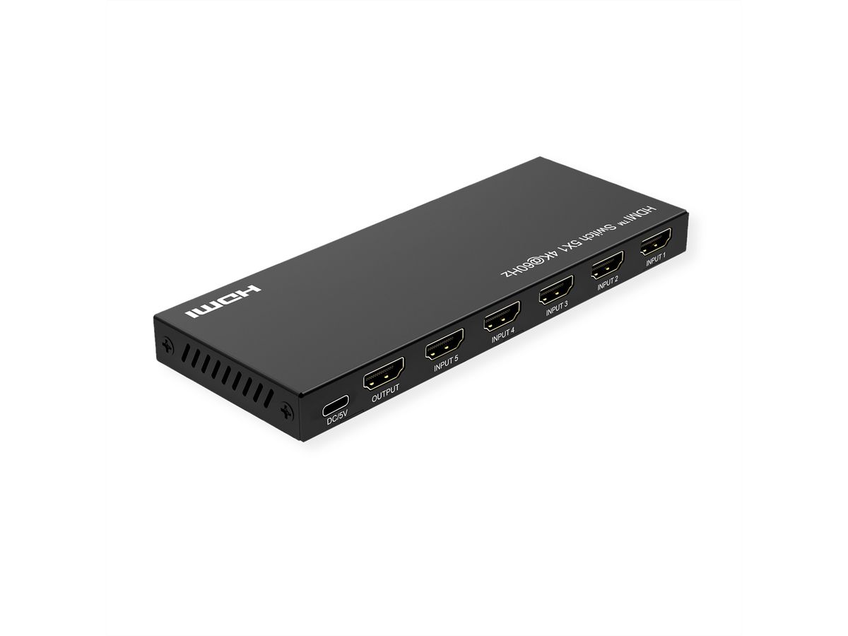 ROLINE 4K HDMI Switch, 5-fach, mit Fernbedienung