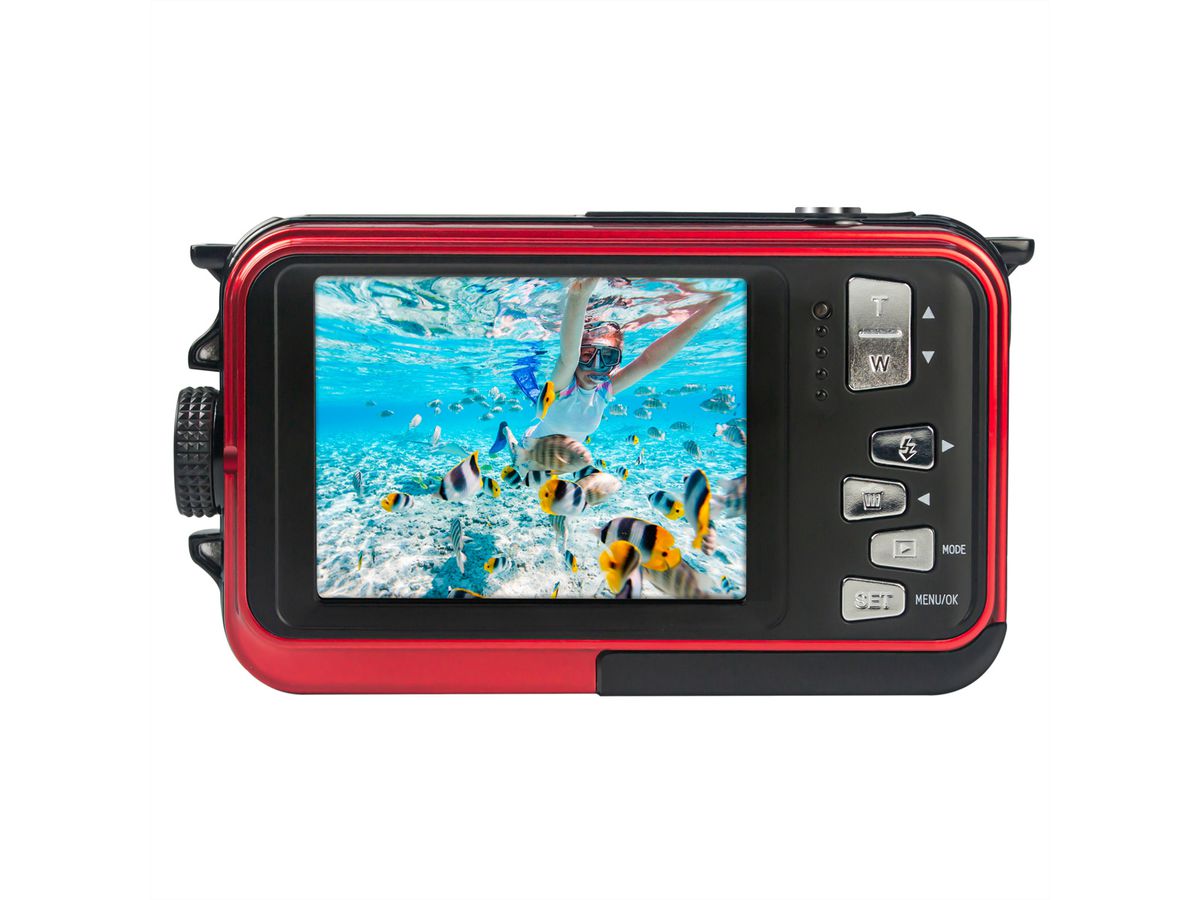 Agfa Appareil photo WP8000 rouge , Double écran, flash, étanche jusqu'à 3 m